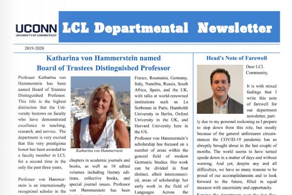 2019-2020 LCL Department Newsletter
